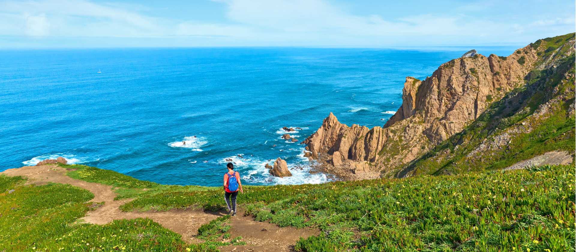 Exploring the Cabo da Roca near Lisbon in Portugal
