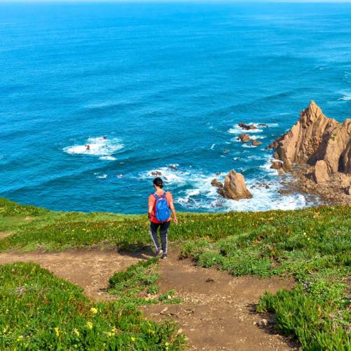 Exploring the Cabo da Roca near Lisbon in Portugal