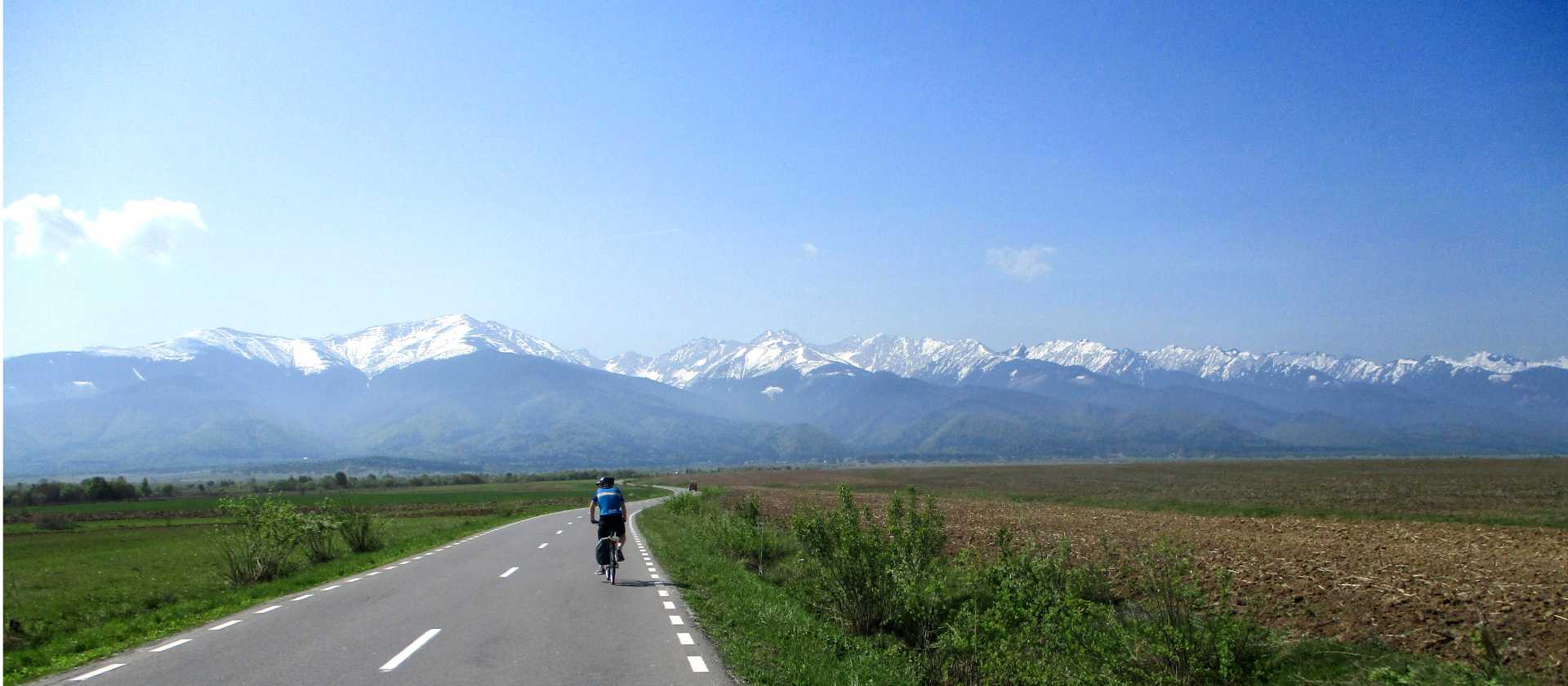 Blue skies and open roads cycling in Romania