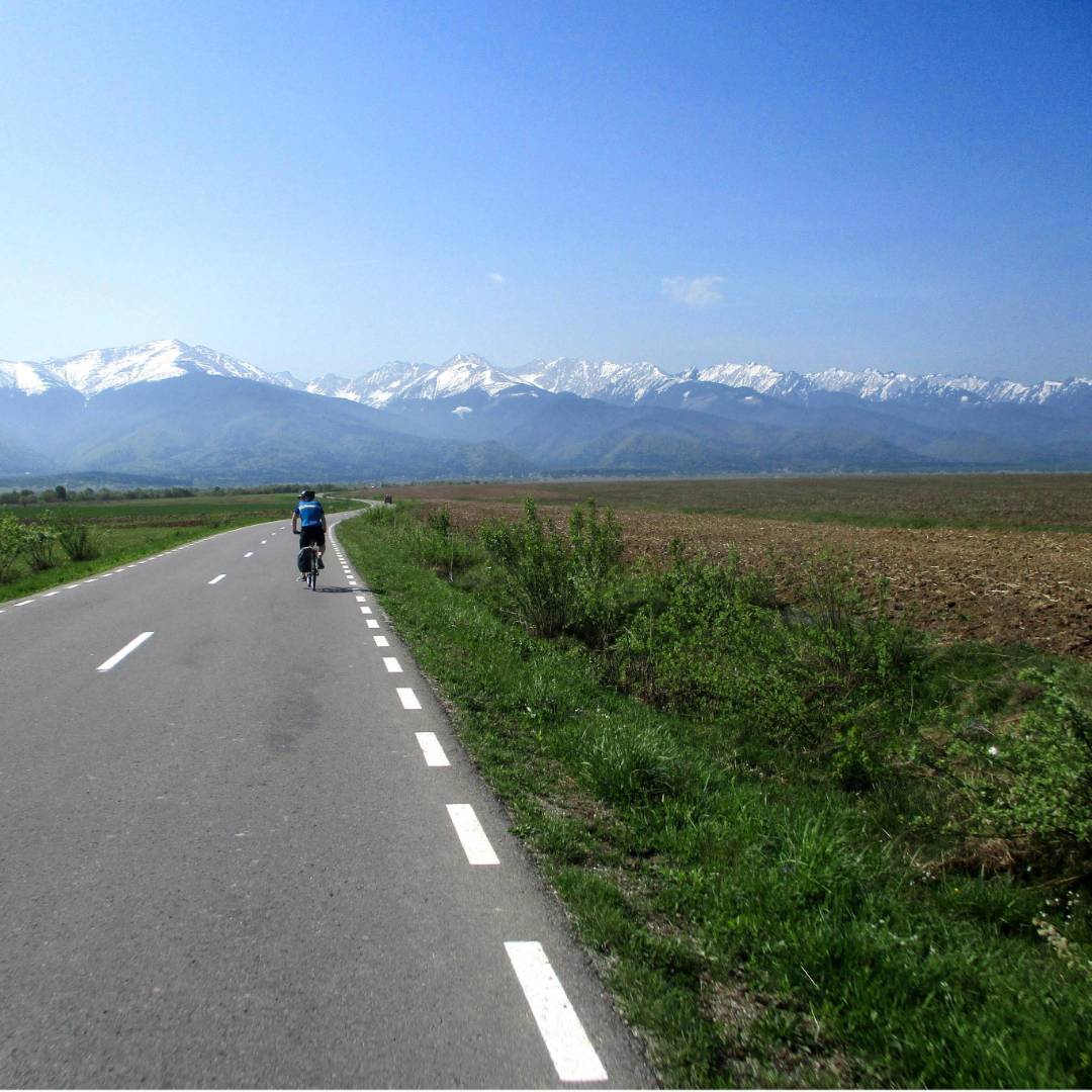 Blue skies and open roads cycling in Romania