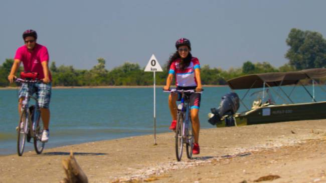 Cycling along the Danube Delta in Romania