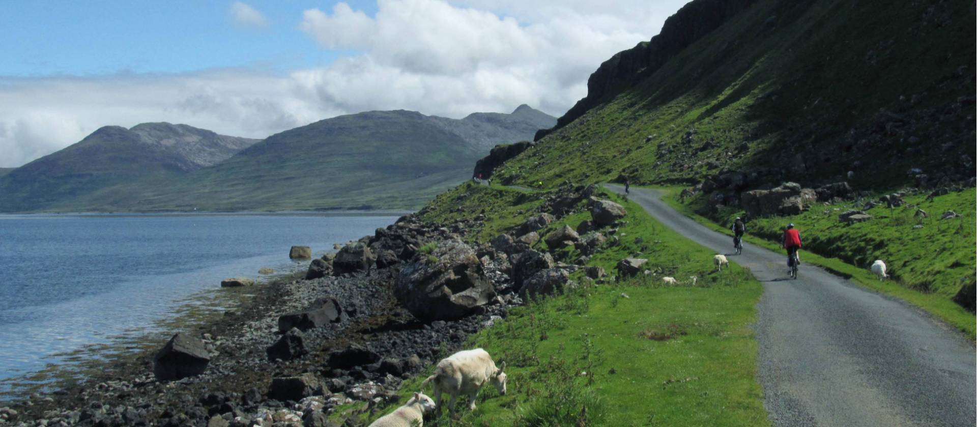 Cycle by the water's edge in Scotland