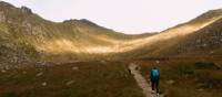 Walking through the moody landscape on the Isle of Arran