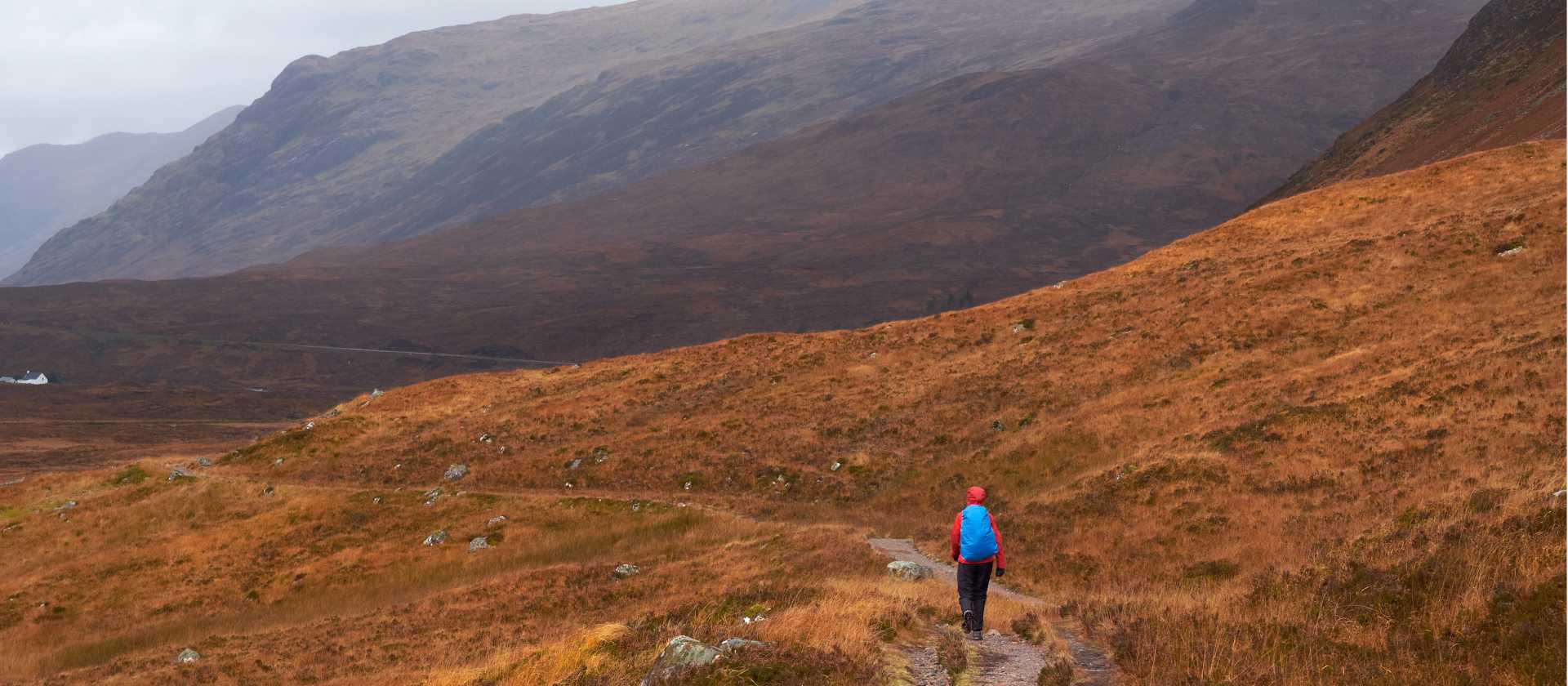 Walking towards Glencoe on the West Highland Way