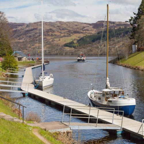 The pleasant Caledonian waterways in Scotland