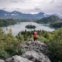 Overlooking gorgeous Lake Bled in Slovenia