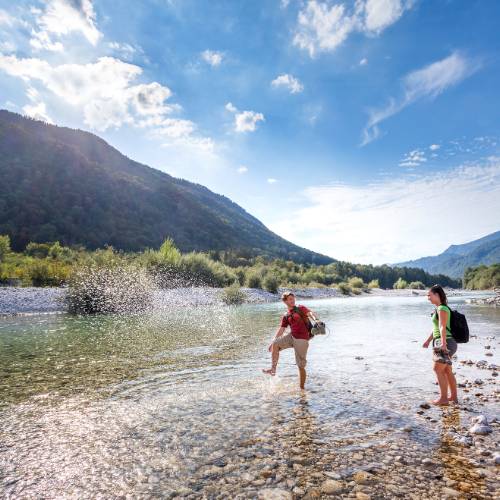 Cooling off in a lake in Slovenia
