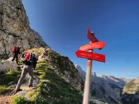 Hiker ascending Mt Triglav, Slovenia's tallest mountain |  <i>Ana Pogacar</i>