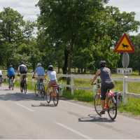 Cyclists in Slovenia near Lipica