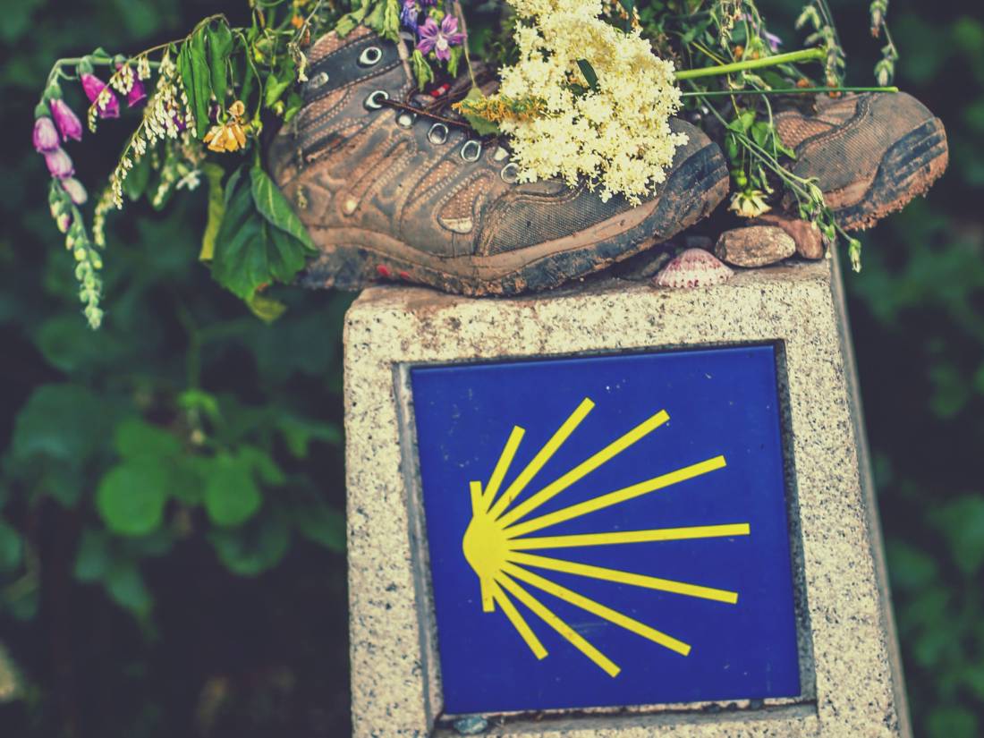 Decorative signage along the Camino |  <i>@timcharody</i>