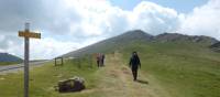 Pilgrim crossing a pass on the Camino de Santiago trail to Roncesvalles | Gesine Cheung