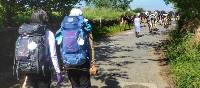 Pilgrims hiking through rural villages along the Camino Frances in Spain |  <i>Gesine Cheung</i>