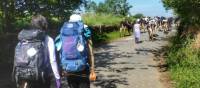 Pilgrims hiking through rural villages along the Camino Frances in Spain |  <i>Gesine Cheung</i>