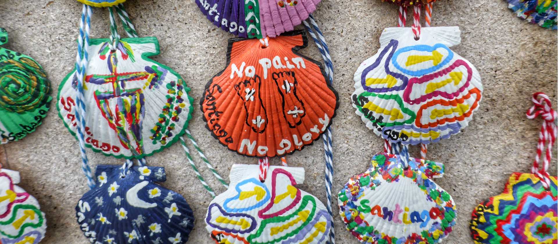 Colourful scallop shells on the Camino trail in Spain | Gesine Cheung