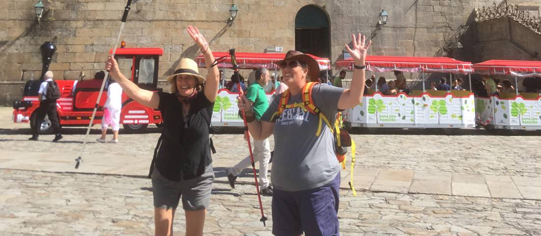 Pilgrims completing their Camino in Santiago |  <i>Sue Finn</i>