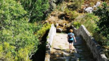 Enjoying the historic walk along the Camino Sanabres