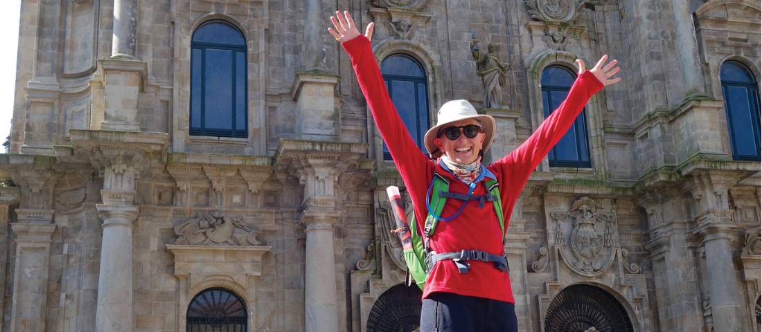Arriving in the beautiful city of Santiago de Compostela after completing the Camino Trail |  <i>Edwina Parsons</i>