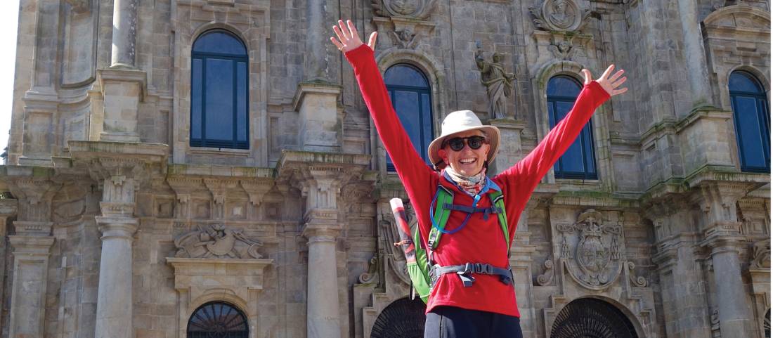 Arriving in the beautiful city of Santiago de Compostela after completing the Camino Trail | <i>Edwina Parsons</i>