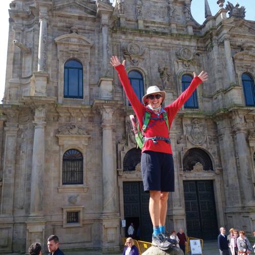 Arriving in the beautiful city of Santiago de Compostela after completing the Camino Trail