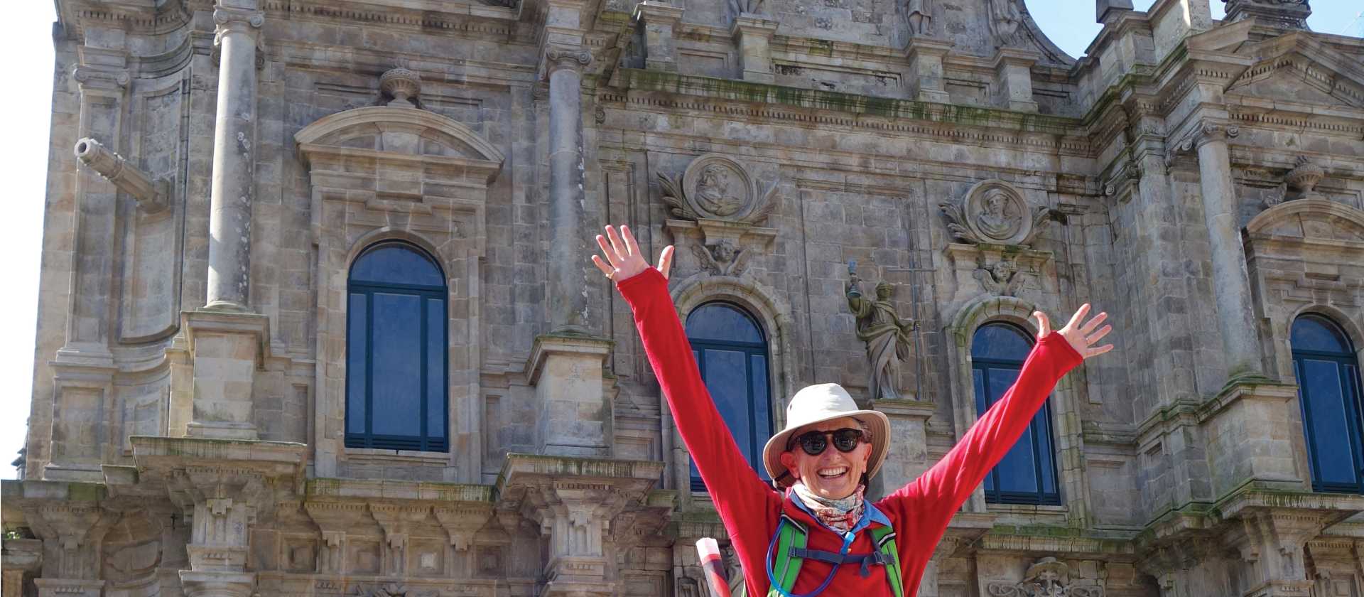Arriving in the beautiful city of Santiago de Compostela after completing the Camino Trail | Edwina Parsons
