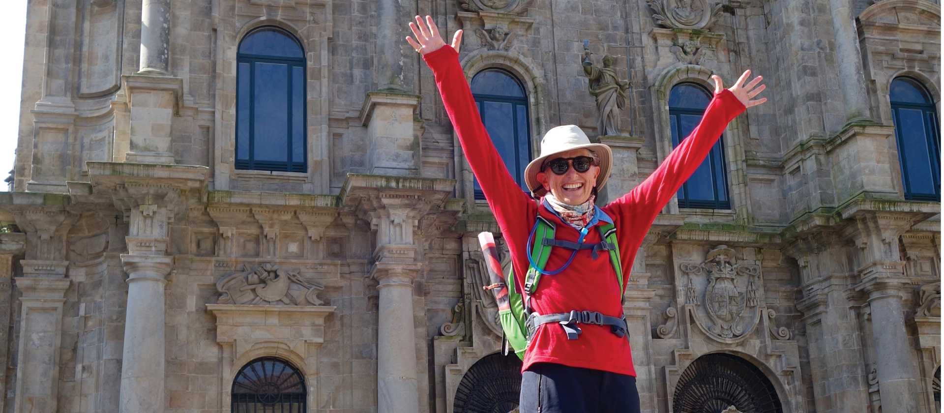 Arriving in the beautiful city of Santiago de Compostela after completing the Camino Trail | Edwina Parsons