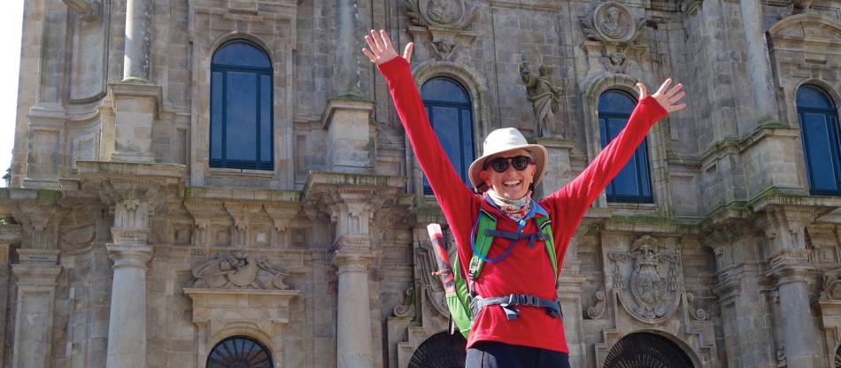 Arriving in the beautiful city of Santiago de Compostela after completing the Camino Trail | <i>Edwina Parsons</i>