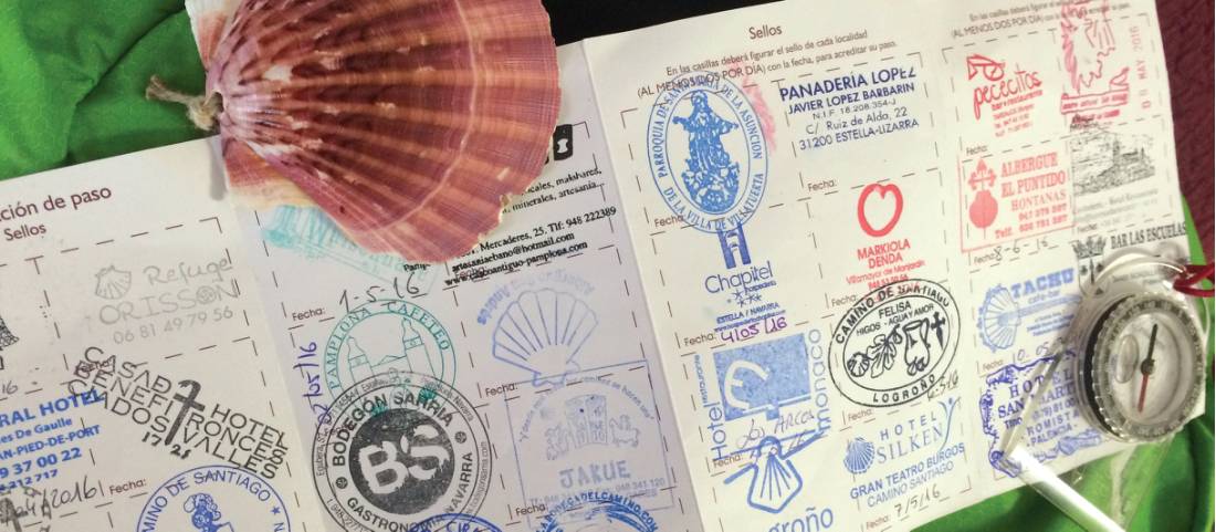 Passport stamps as we arrive in Sarria |  <i>Edwina Parsons</i>