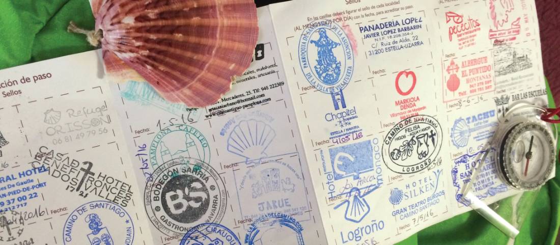 Passport stamps as we arrive in Sarria |  <i>Edwina Parsons</i>