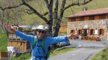 Walking the gorgeous Camino Trail en route to Roncesvalles