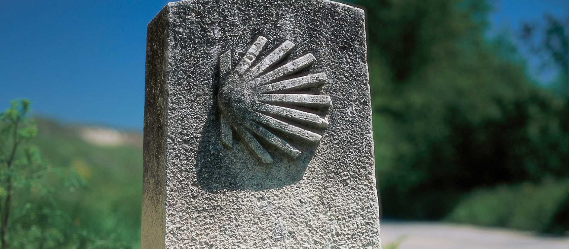 Marker on the Compostela trail