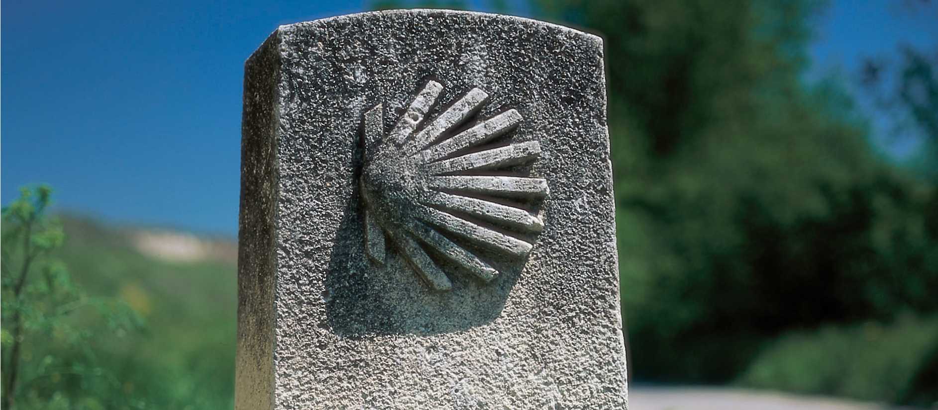 Marker on the Compostela trail