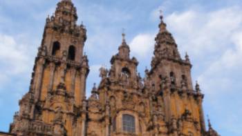 The famous cathedral in Santiago