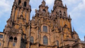 The famous cathedral in Santiago