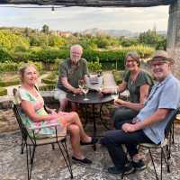 Celebrating the end of the walk at Hort de Fortunya