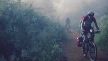 Cycling the Camino,@timcharody Cycling through the morning mist along the Camino