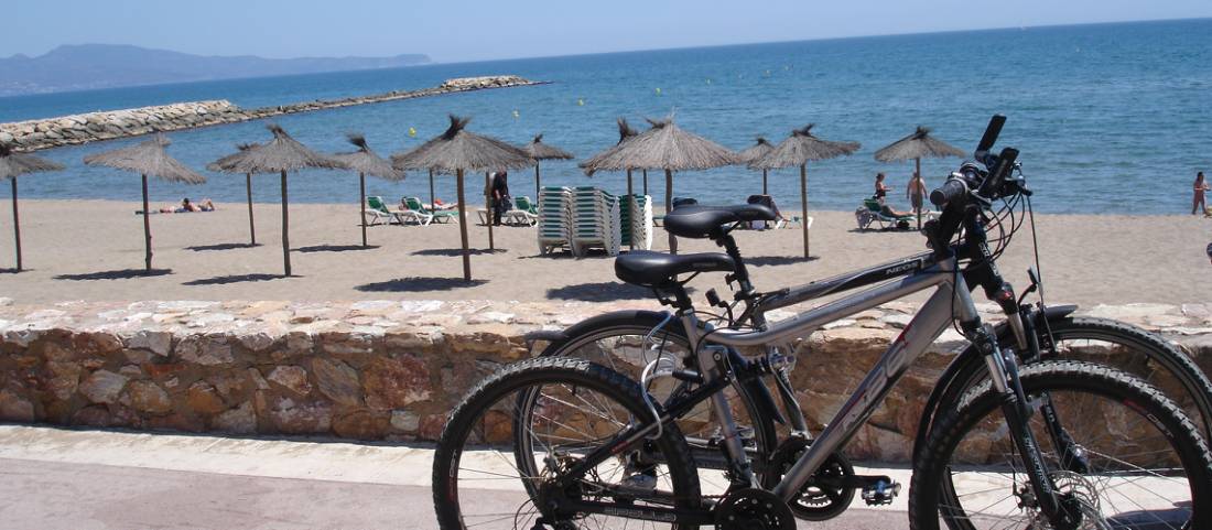 Bikes by the beach on Catalonia