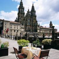 Views of the Cathedral of Santiago de Compostela from our 'parador'