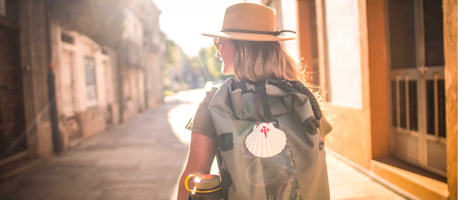 Walking through historic town on the Portugese Camino | Tim Charody