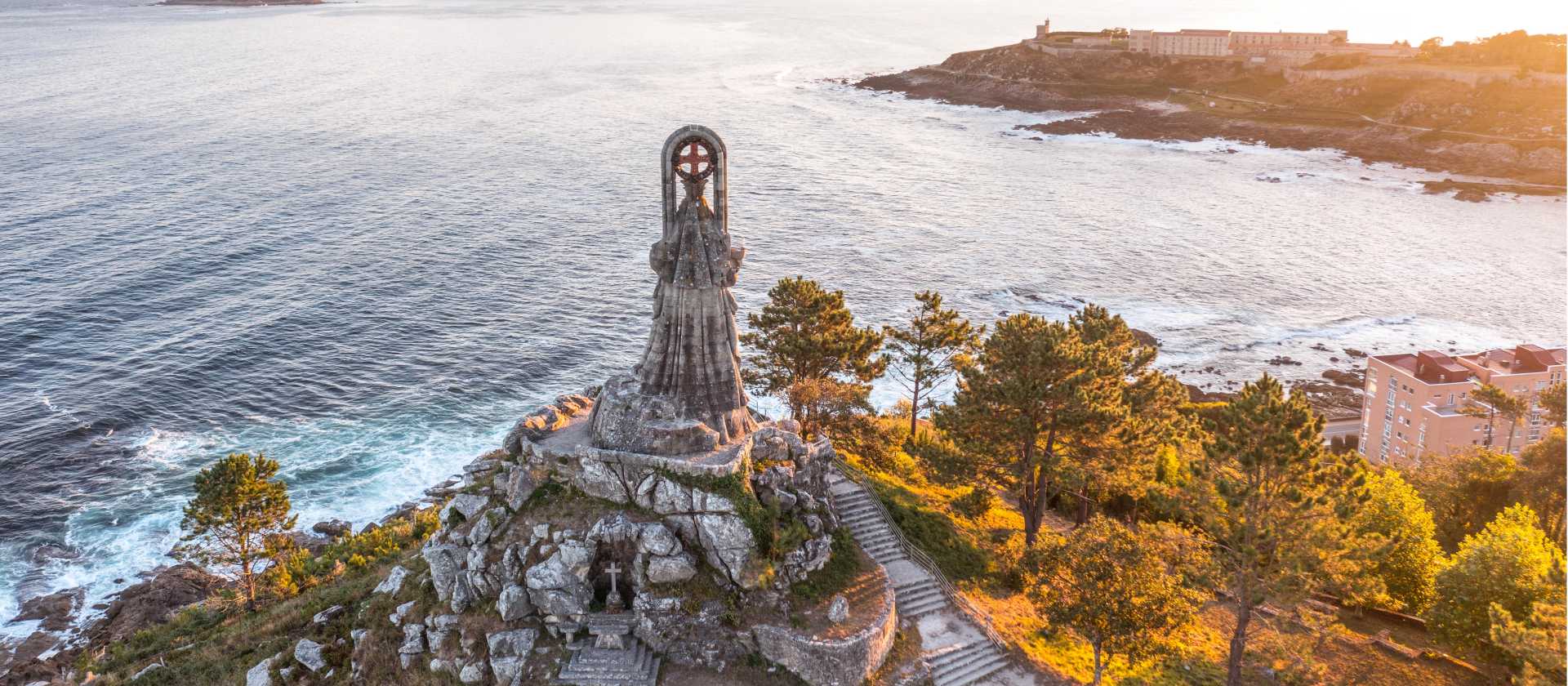 The Virgen de la Roca (Virgin of the Rock) monument in Baiona, Spain. | Tim Charody
