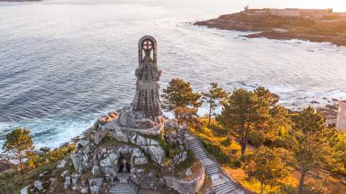 The Virgen de la Roca (Virgin of the Rock) monument in Baiona, Spain. | Tim Charody