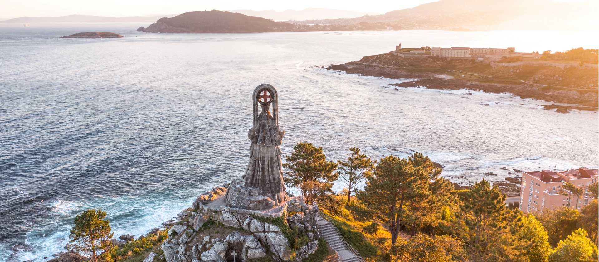 The Virgen de la Roca (Virgin of the Rock) monument in Baiona, Spain. | Tim Charody