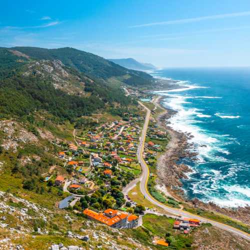 Views of the coast of A Guarda in Galicia along the Camino Portuguese.