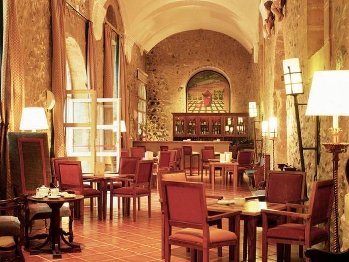 cafe in the Parador de san Bernardo de Fresneda, Rioja, Spain