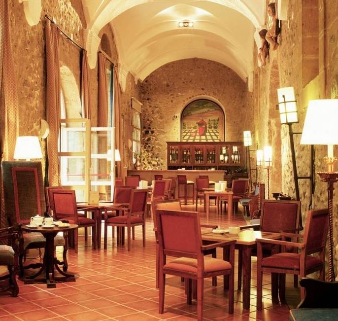 cafe in the Parador de san Bernardo de Fresneda, Rioja, Spain