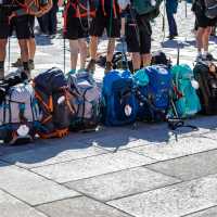 Pilgrim bags with the Camino shell