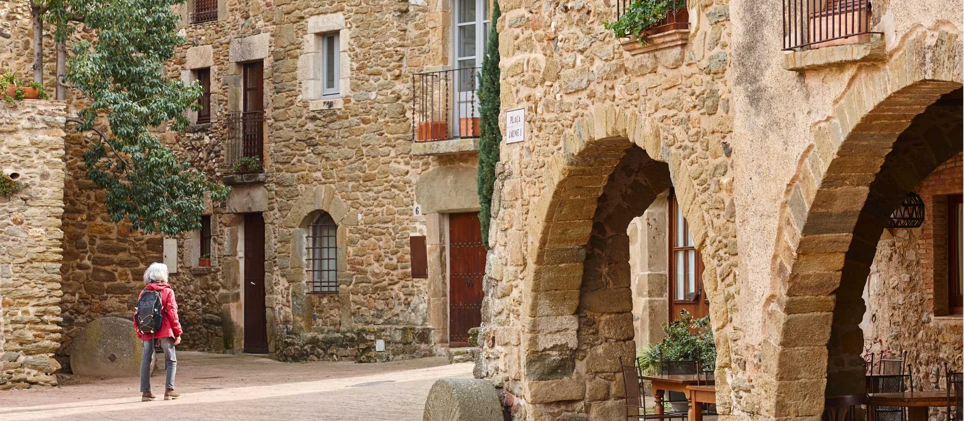 The medieval village of Monells in Catalonia, Spain