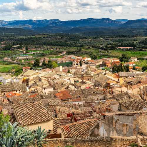 View of the medieval village of La Fresneda in Spain