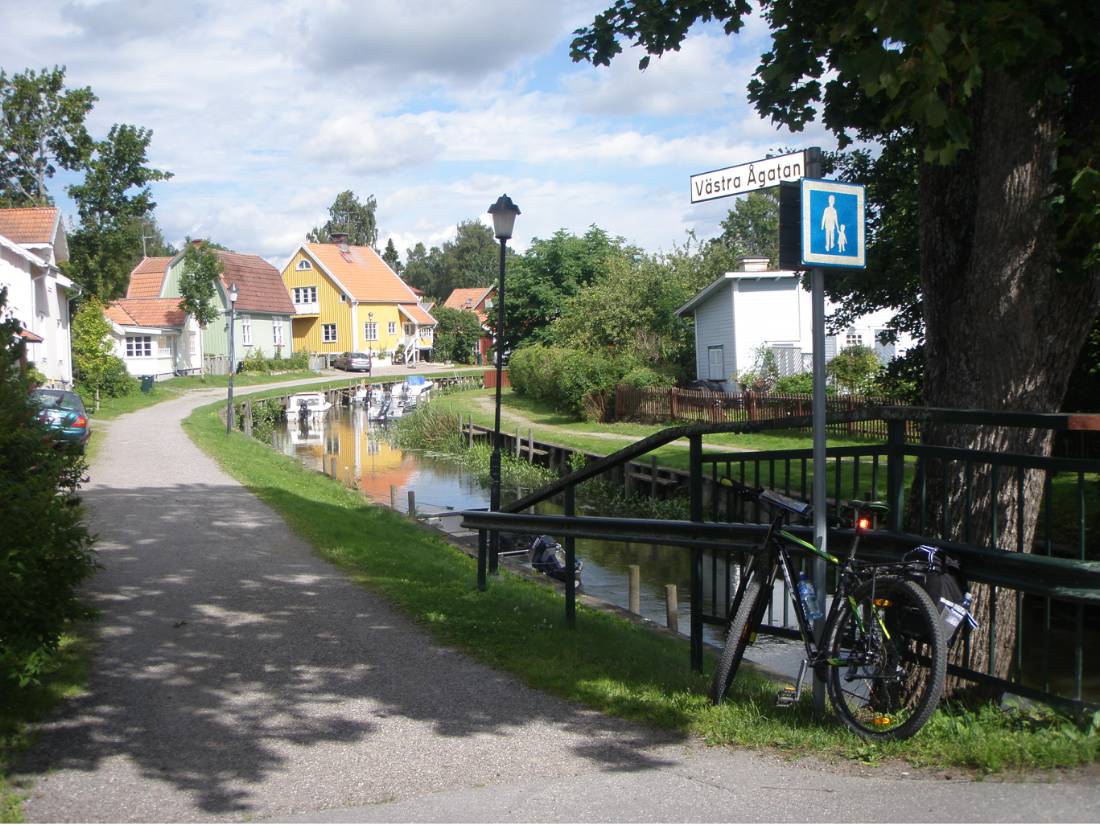 Bike parked by a canal in Trosa, Sweden |  <i>Pat Black</i>