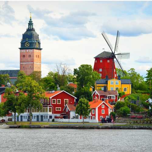 The colourful cityscape from Mälaren lake in Sweden