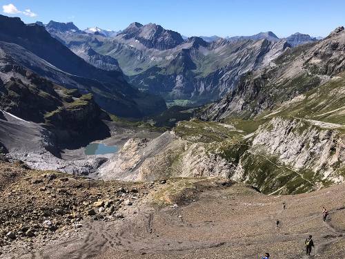Hiking down off the Hohturli Pass | <i>Nicola Croom</i>